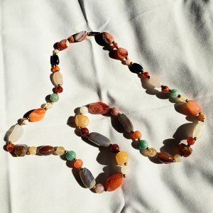 Polished stone necklace